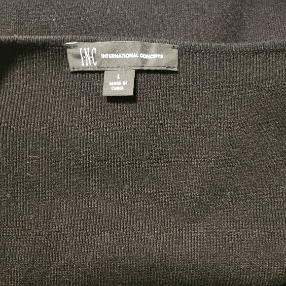 Black embellished mini sweater dress with long sleeves INC International Concept - Picture 2 of 2